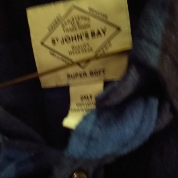 St. John's Bay Men's Blue Checked Flannel Shirt. Size 2XLT .Long Sleeved. NWOT - Picture 7 of 8